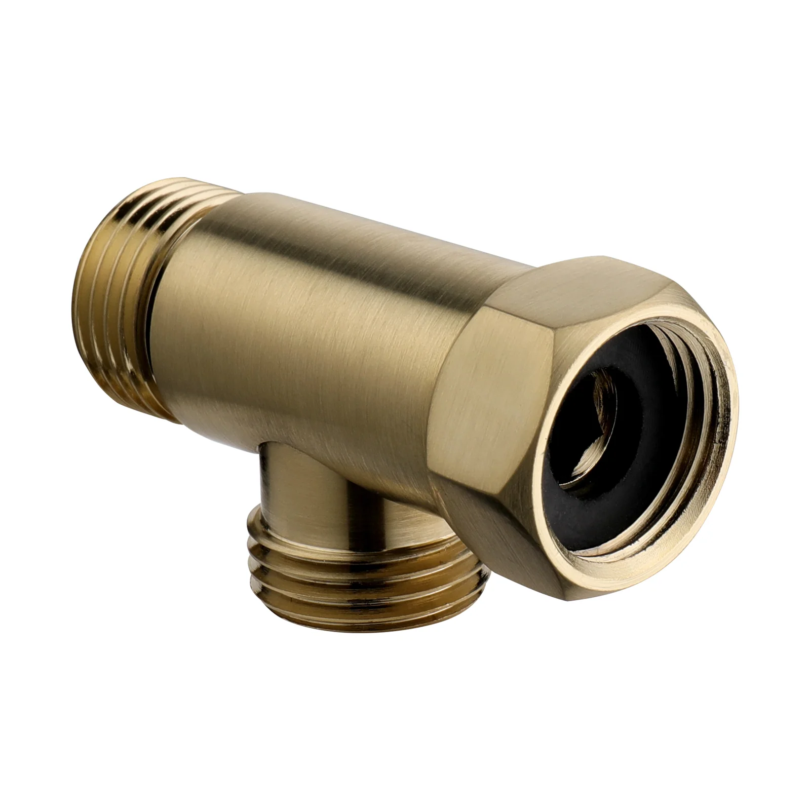 1/2 Union BSP FMM Thread Tee Type 3 Way Brass Pipe Fitting Adapter Coupler Connector Brushed Gold - Image 3