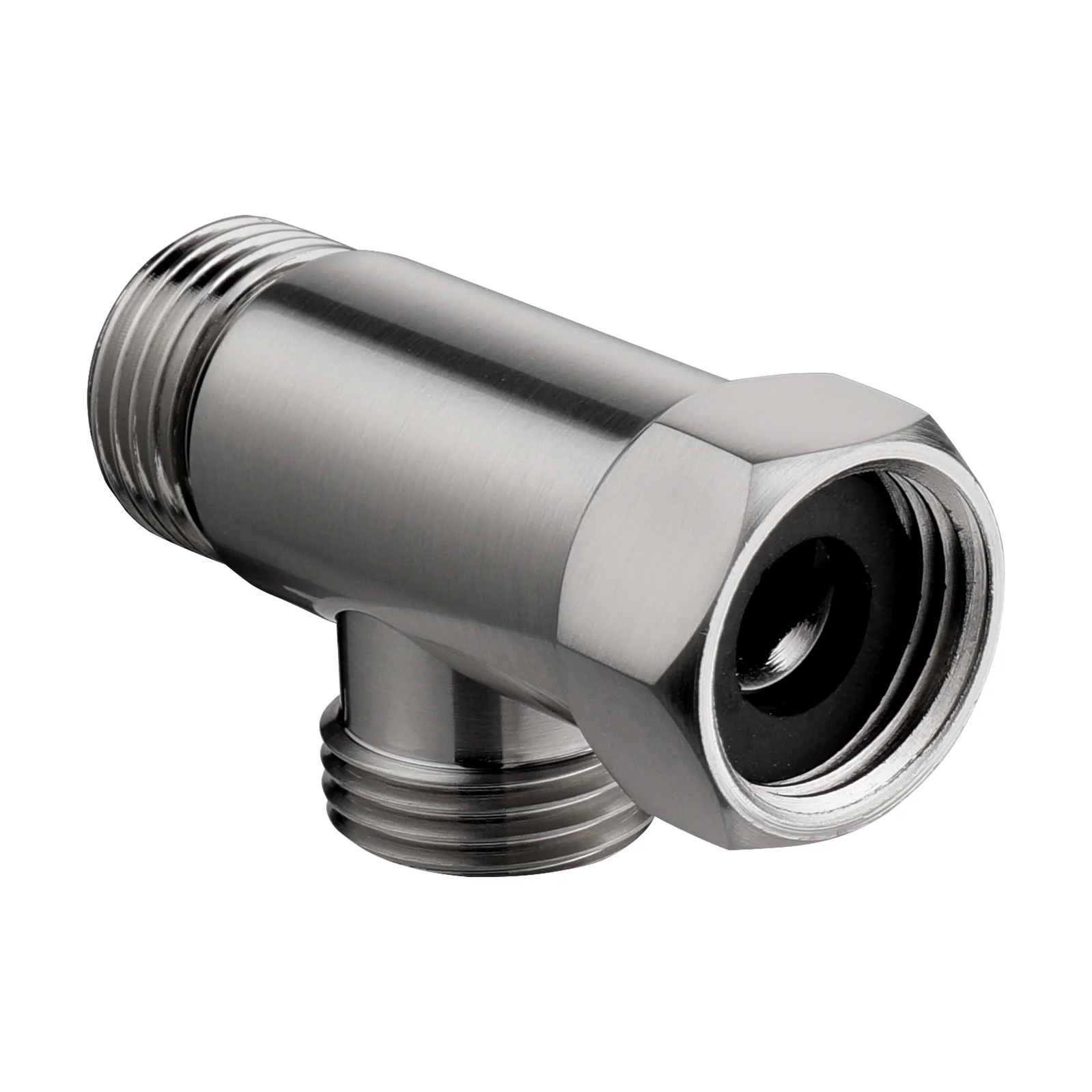 1/2 Union BSP FMM Thread Tee Type 3 Way Brass Pipe Fitting Adapter Coupler Connector Brushed Nickel - Image 3