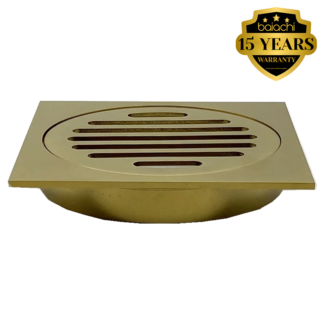 110X110mm Brushed Gold Bathroom Shower 100mm Floor Waste Drain Grate