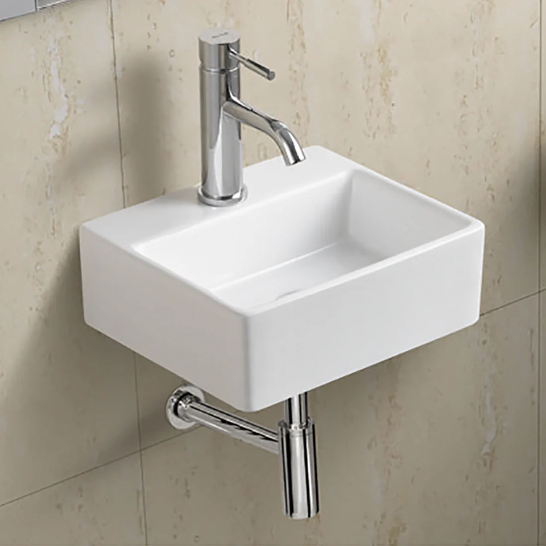 340X295X120mm Bathroom Wall Hung Mount Ceramic Wash Basin Vanity Sink BA006 - Image 3