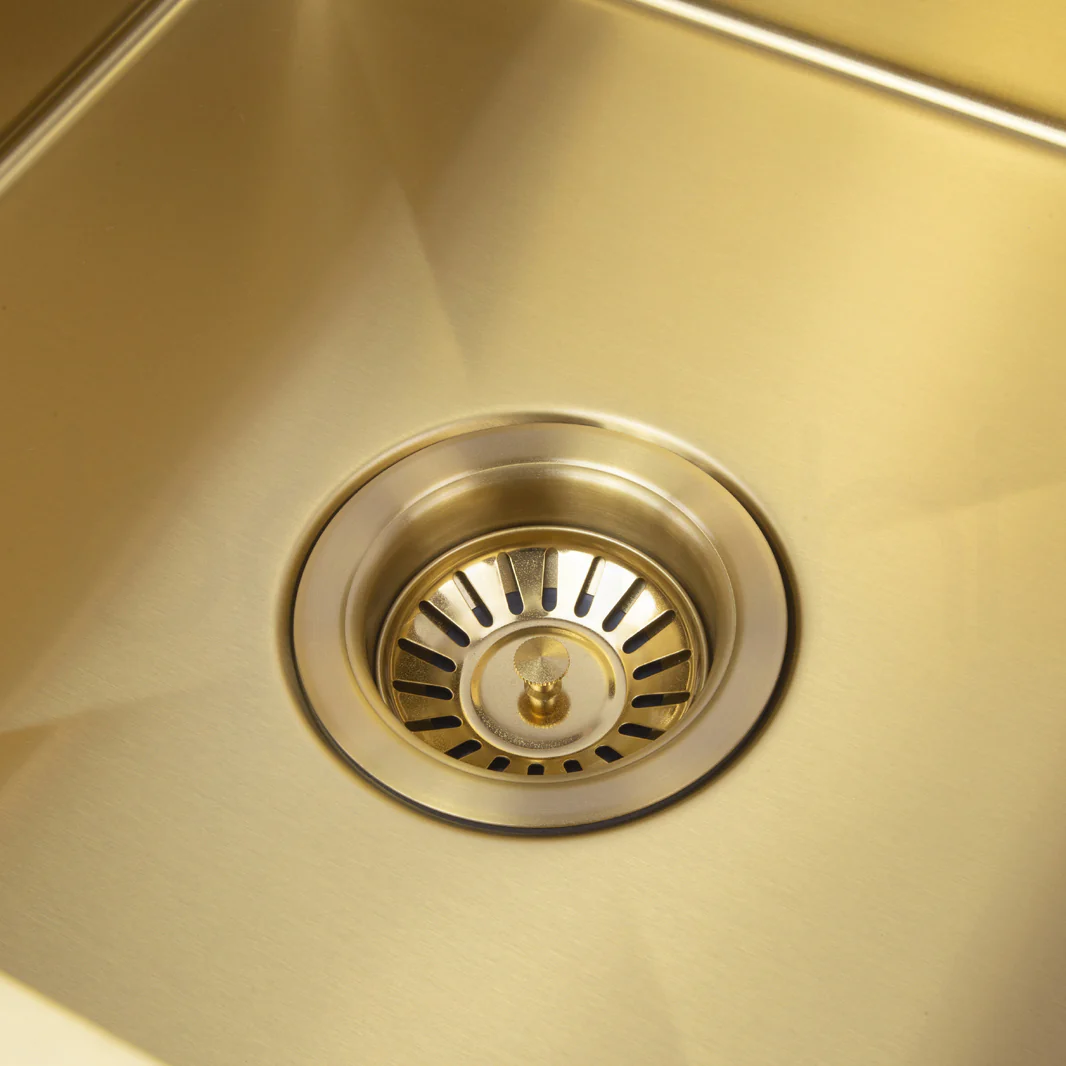 340X440mm Handmade Laundry Kitchen Sink Top/Under Mount Brushed Gold - Image 5