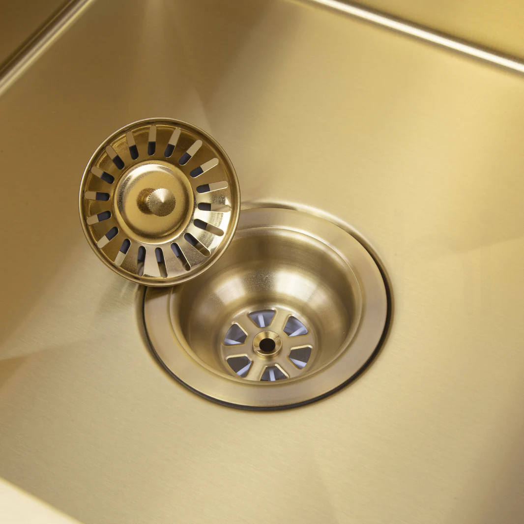 340X440mm Handmade Laundry Kitchen Sink Top/Under Mount Brushed Gold - Image 6
