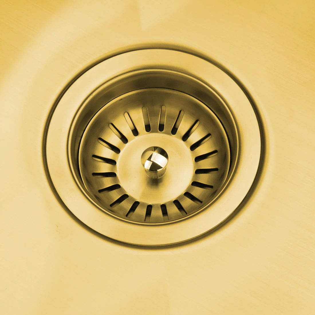 440X440mm Handmade Laundry Kitchen Sink Top/Under Mount Brushed Gold - Image 4