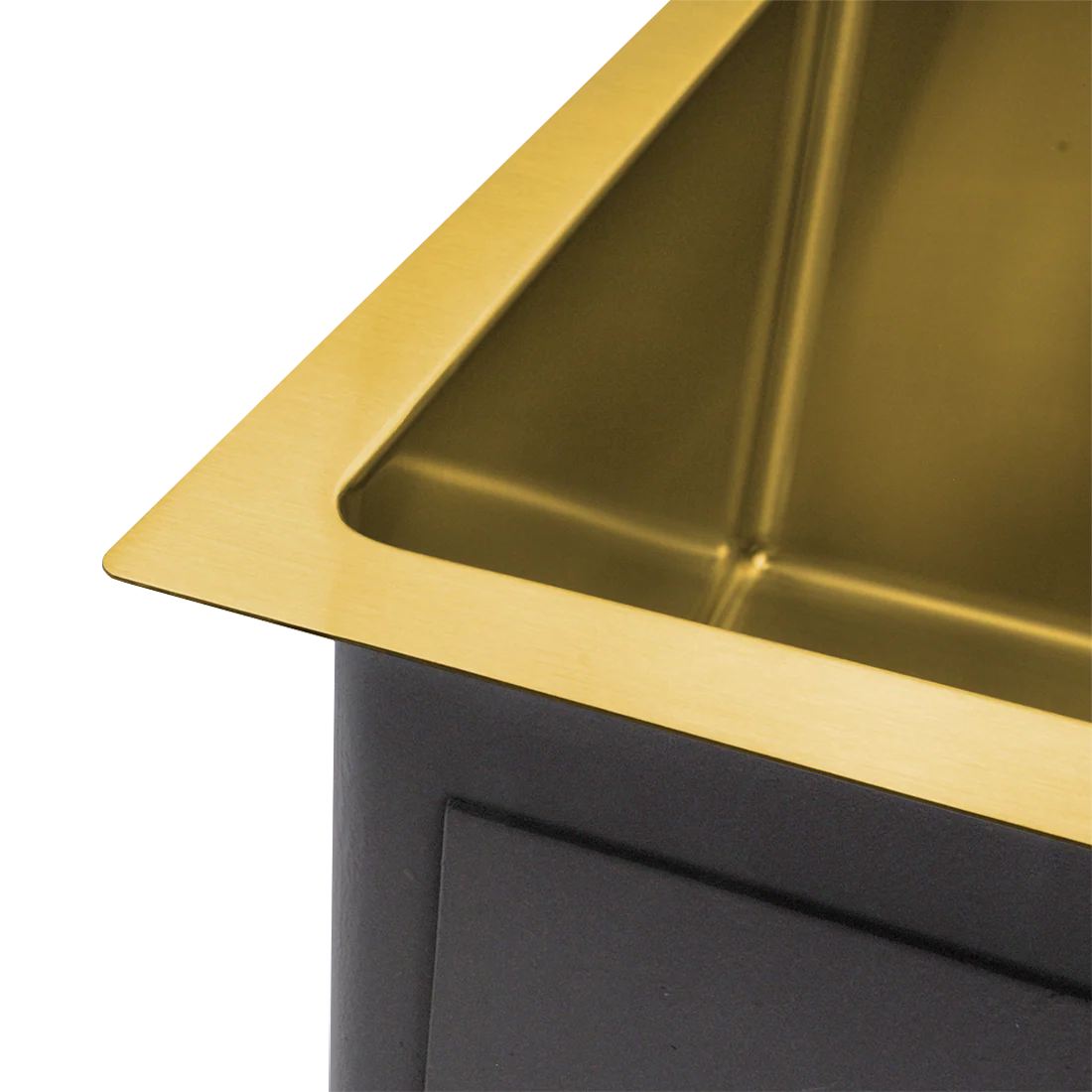 440X440mm Handmade Laundry Kitchen Sink Top/Under Mount Brushed Gold - Image 5