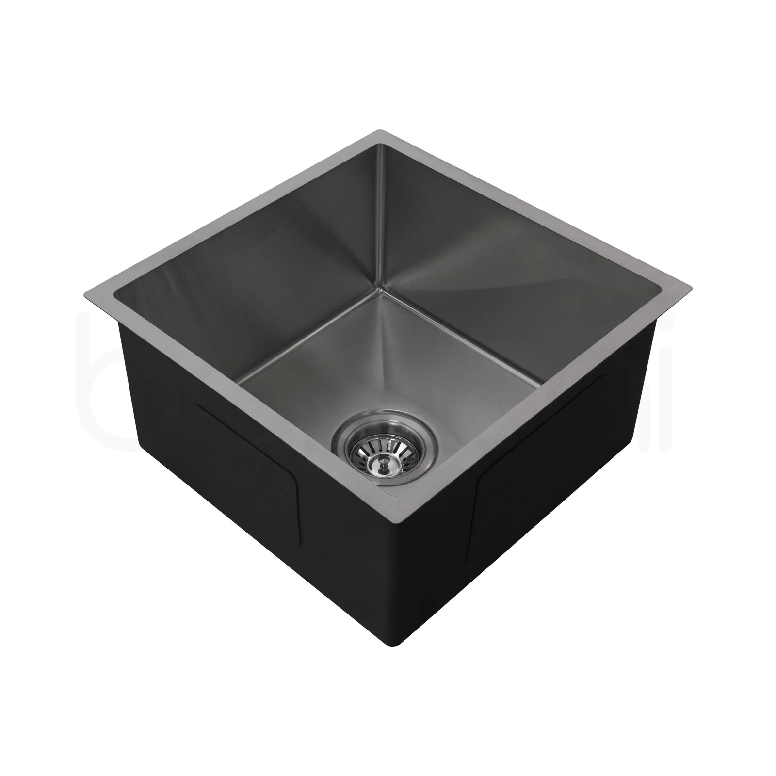440X440mm Handmade Laundry Kitchen Sink Top/Under Mount Gun Metal - Image 3