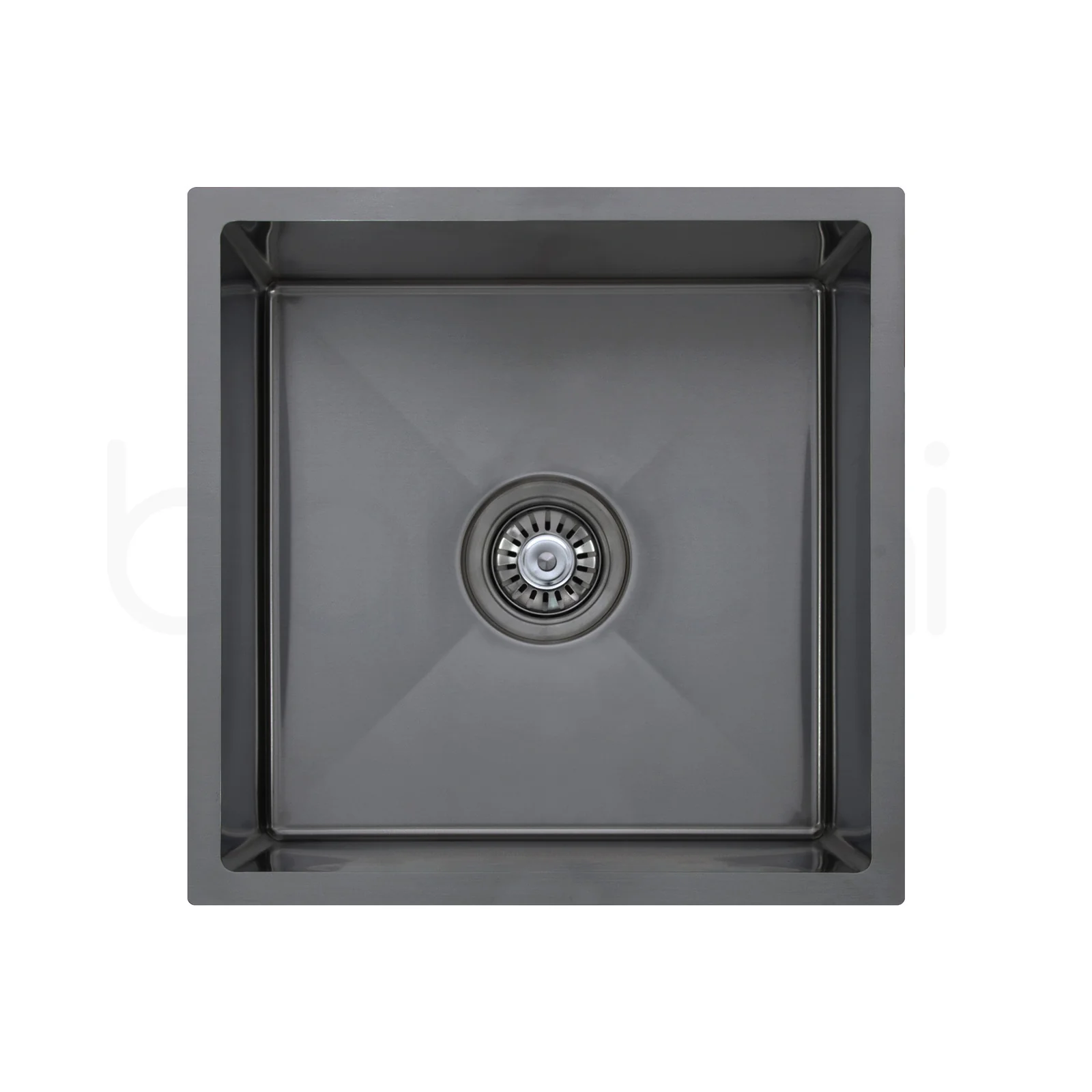440X440mm Handmade Laundry Kitchen Sink Top/Under Mount Gun Metal - Image 7
