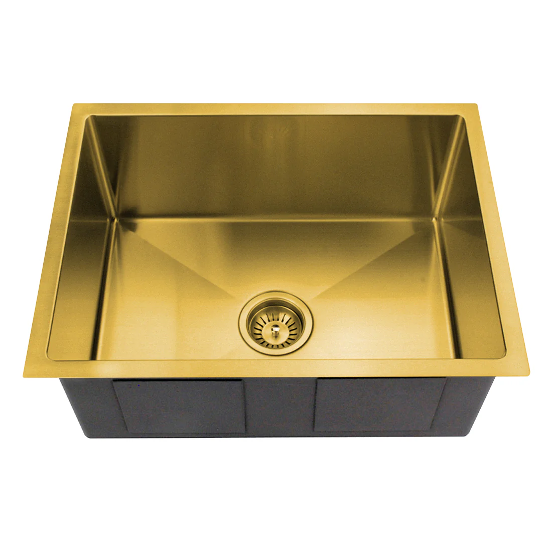 540X440mm Handmade Laundry Kitchen Sink Top/Under Mount Brushed Gold - Image 3
