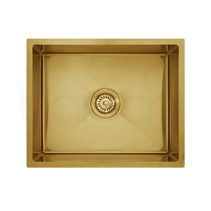 540X440mm Handmade Laundry Kitchen Sink Top/Under Mount Brushed Gold - Image 8