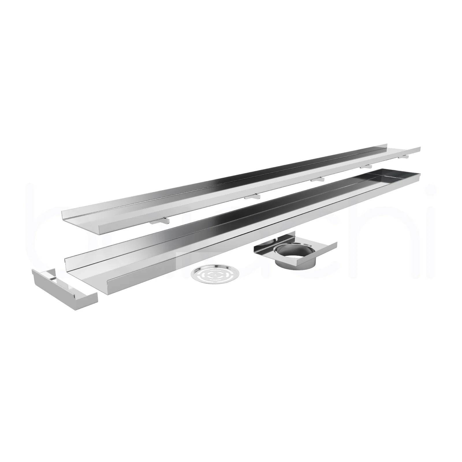 601-900mm Linear Tile Insert Adjustable Floor Waste Brushed Gold - Image 3