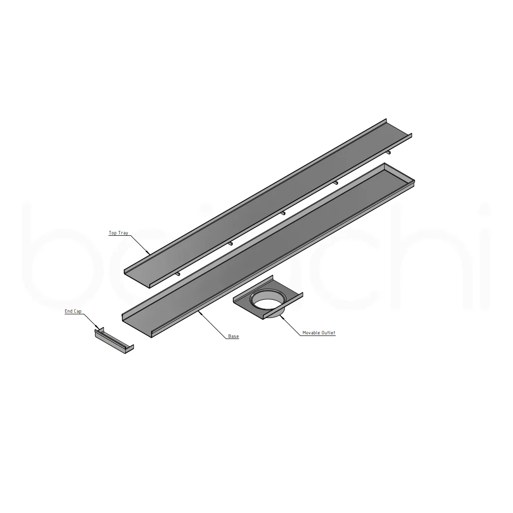 601-900mm Linear Tile Insert Adjustable Floor Waste Matte Black - Image 2