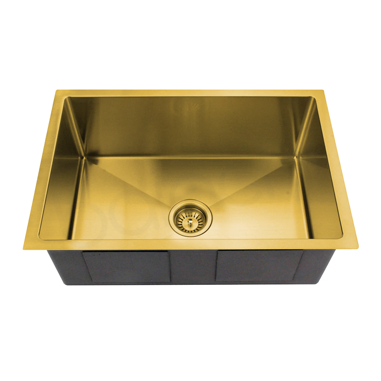 640X440mm Handmade Laundry Kitchen Sink Top/Under Mount Brushed Gold - Image 3
