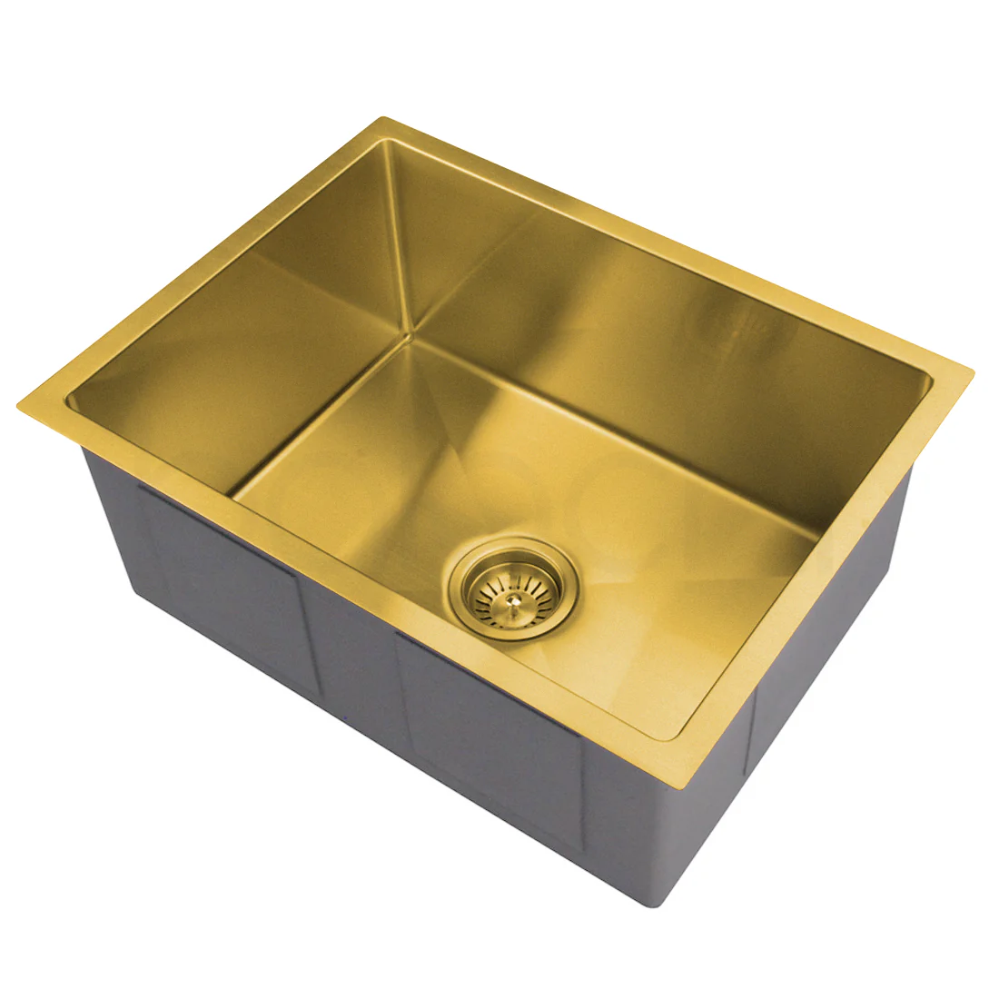 640X440mm Handmade Laundry Kitchen Sink Top/Under Mount Brushed Gold - Image 7