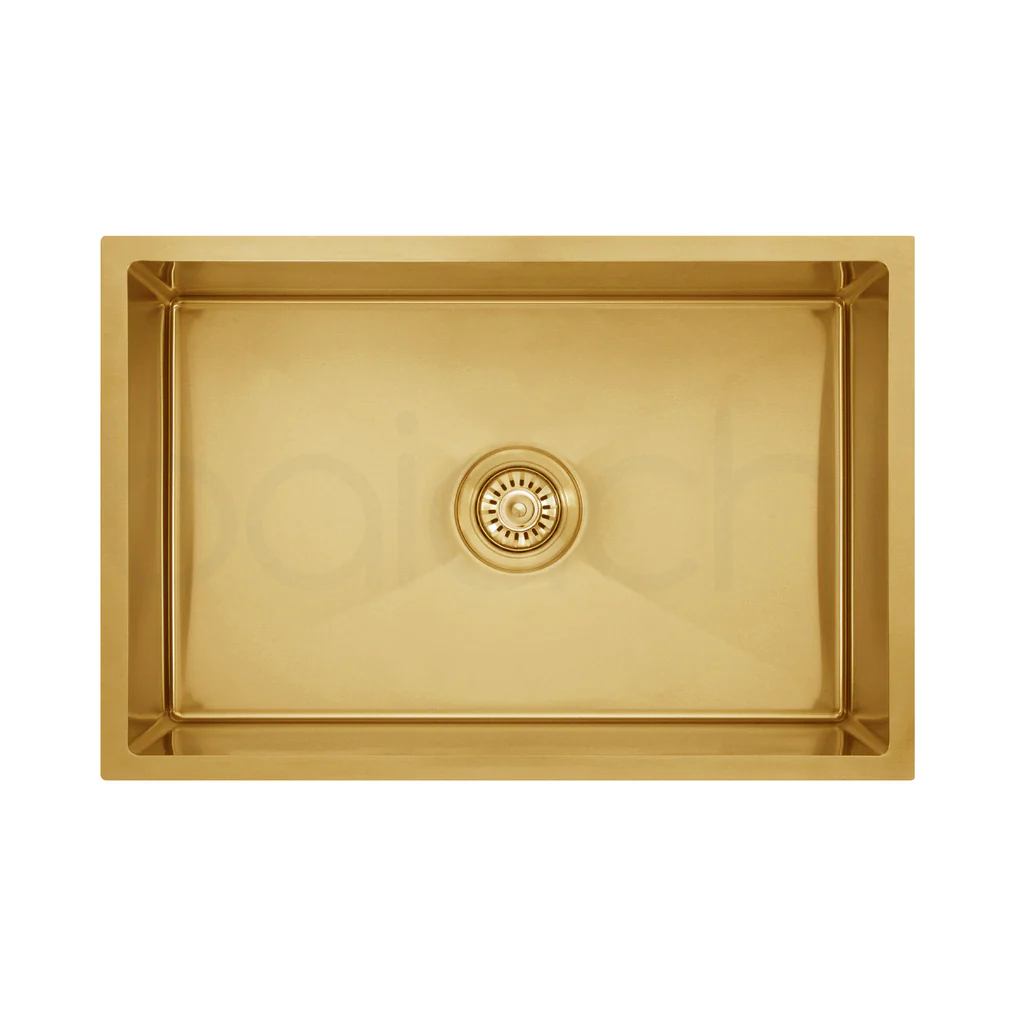 640X440mm Handmade Laundry Kitchen Sink Top/Under Mount Brushed Gold - Image 8