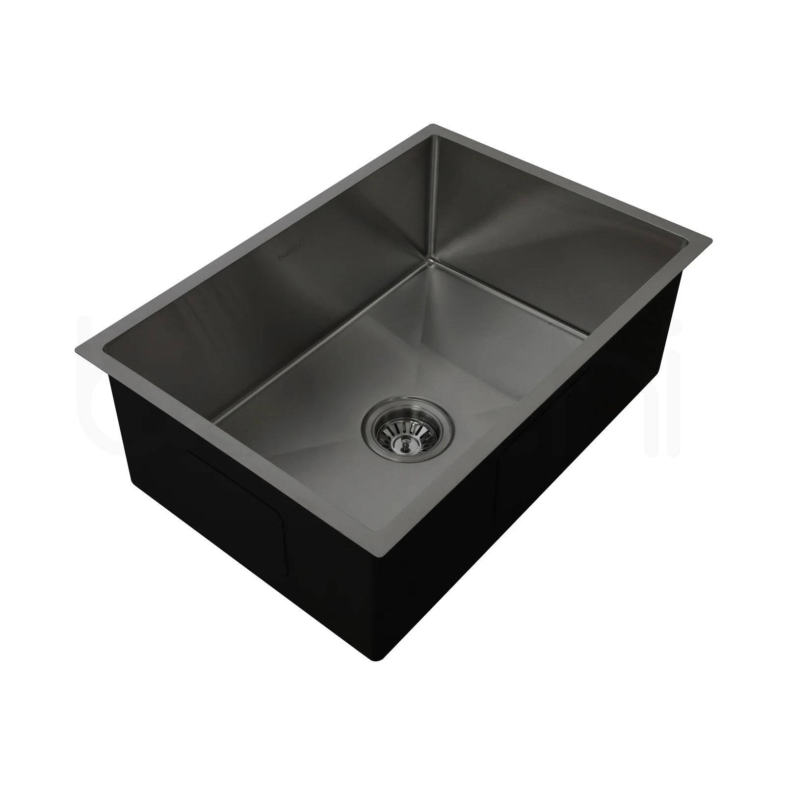 640X440mm Handmade Laundry Kitchen Sink Top/Under Mount Gun Metal - Image 4