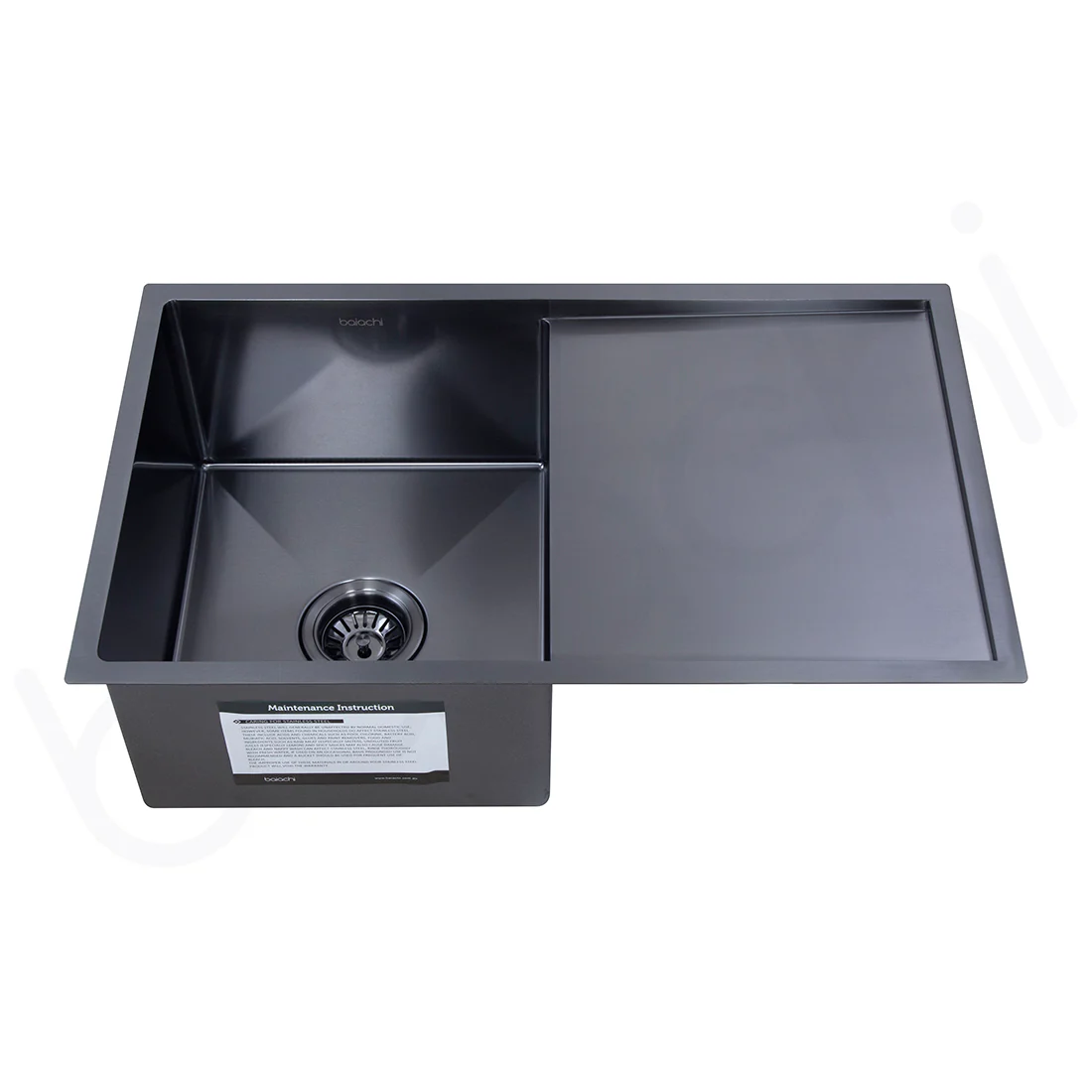 740X440mm Handmade Laundry Kitchen Sink Top/Under Mount Gun Metal - Image 2