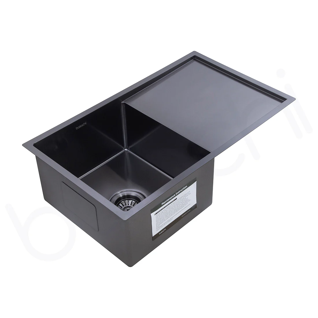 740X440mm Handmade Laundry Kitchen Sink Top/Under Mount Gun Metal - Image 3