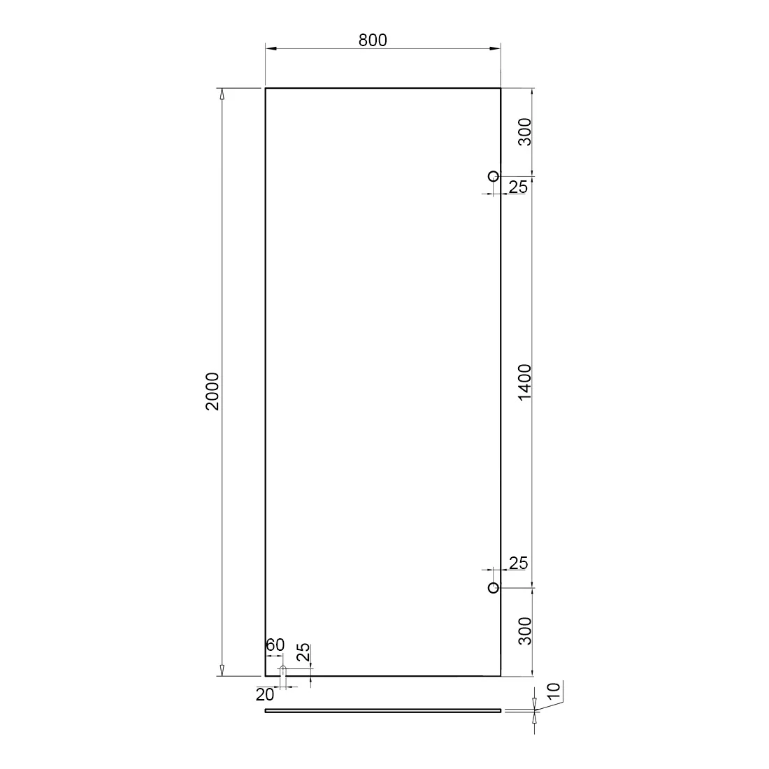 800mm Fixed Panel Shower Screen Chrome - Image 5