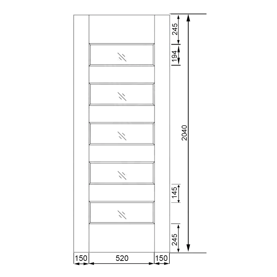 820X2040X40mm Entrance Solid Timber Veneer External Front Entry Door Glass 035 - Image 4