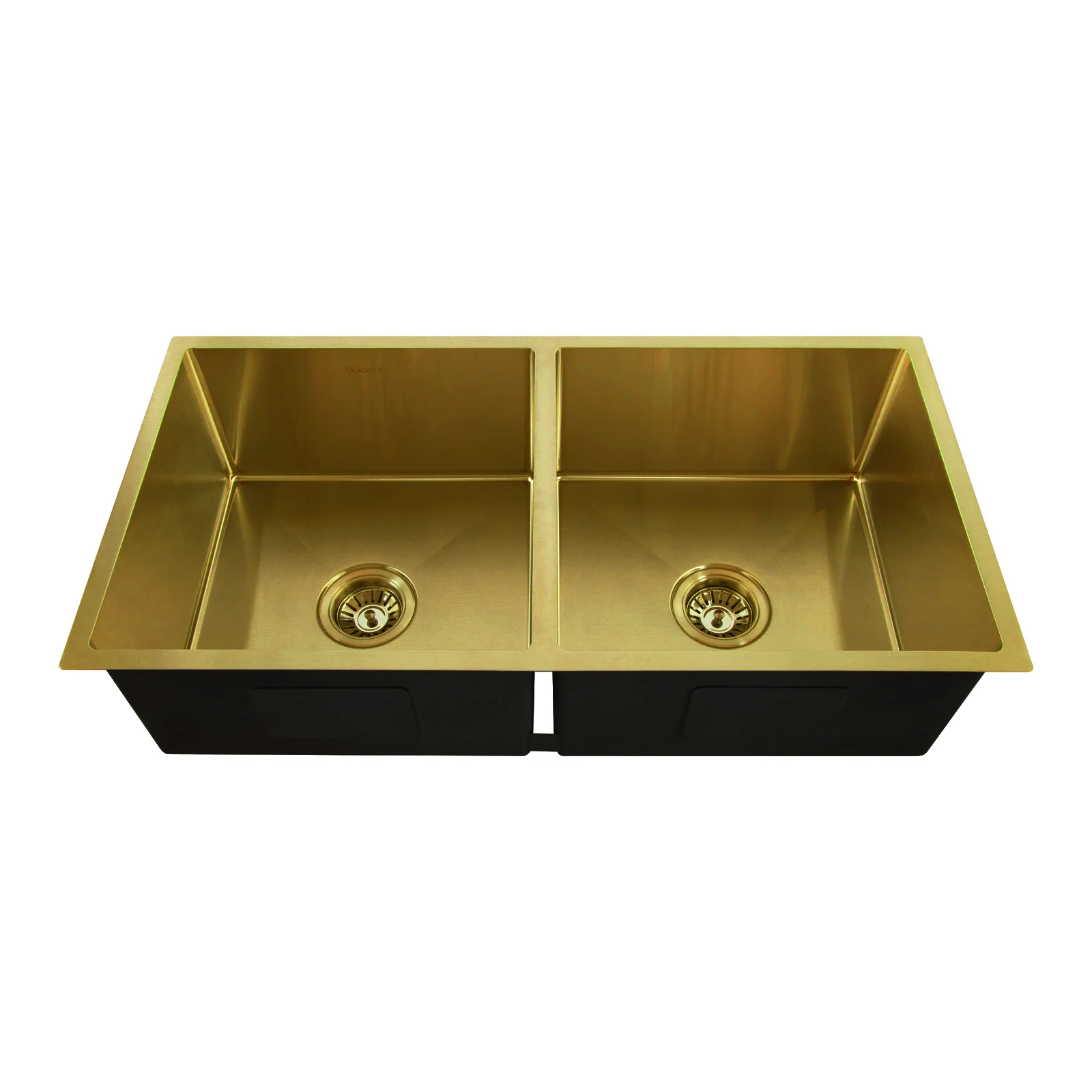 860X440mm Handmade Laundry Kitchen Sink Top/Under Mount Brushed Gold - Image 3