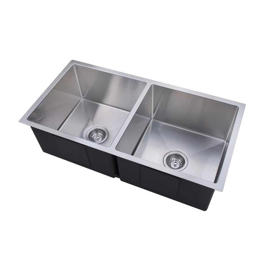 860X440mm Handmade Laundry Kitchen Sink Top/Under Mount Stainless Steel - Image 8