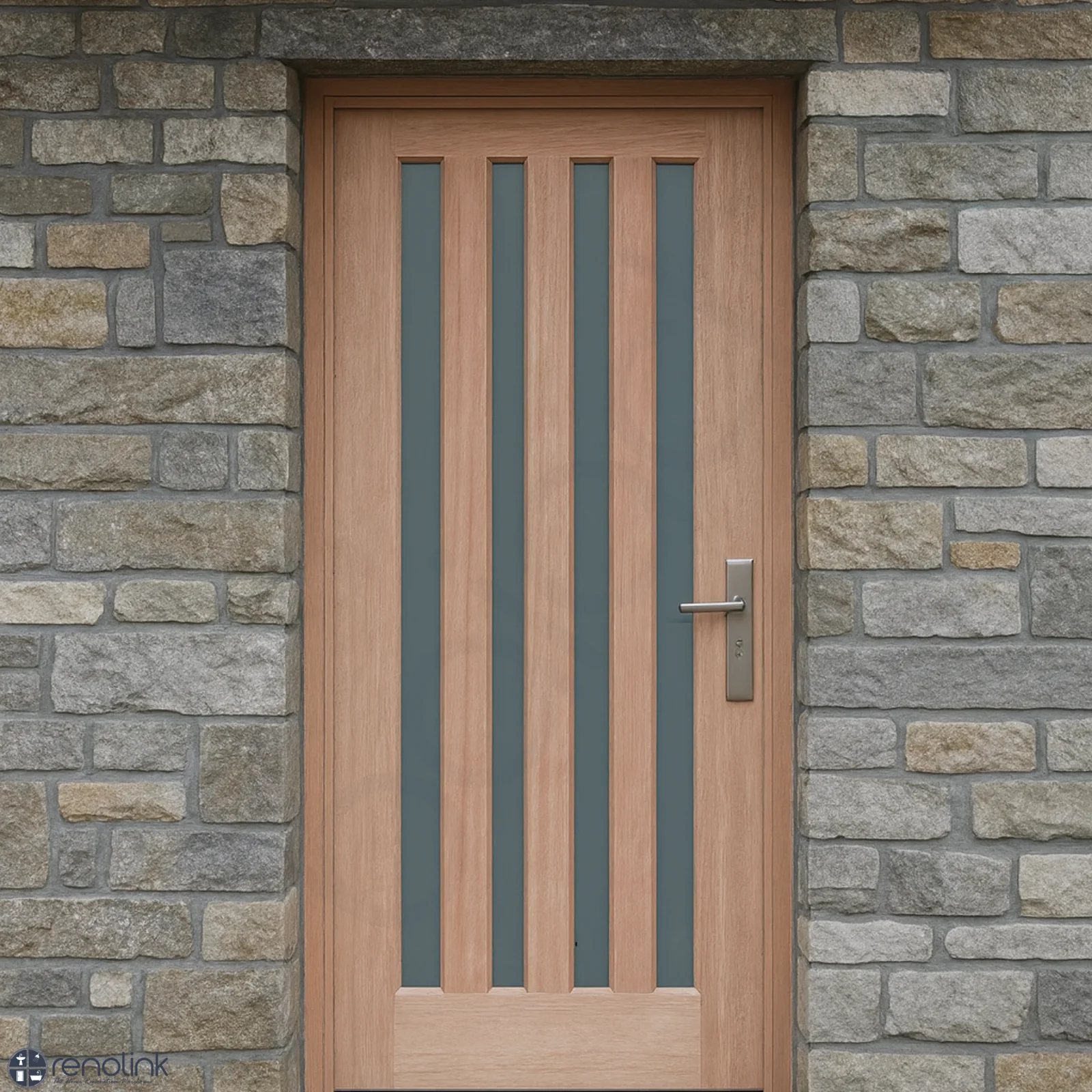 920X2040X40mm Entrance Solid Timber Veneer External Front Entry Door Glass 033 - Image 3