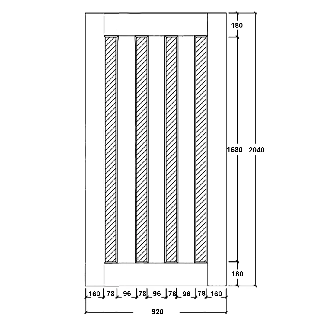 920X2040X40mm Entrance Solid Timber Veneer External Front Entry Door Glass 033 - Image 4