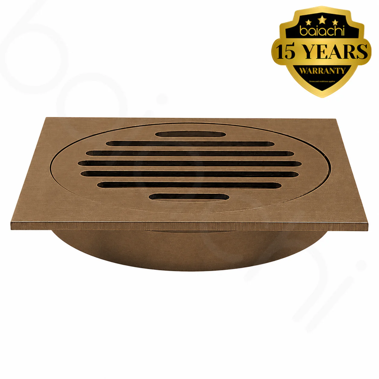 Baiachi 110X110mm Bathroom Shower 100mm Floor Waste Drain Brushed Copper