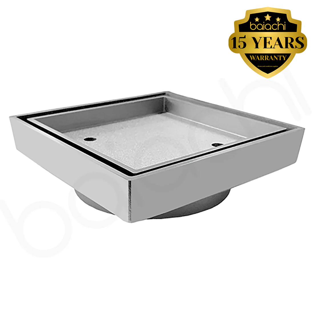 Baiachi 115 x 115mm Square Tile Insert Floor Waste 90mm outlet Chrome