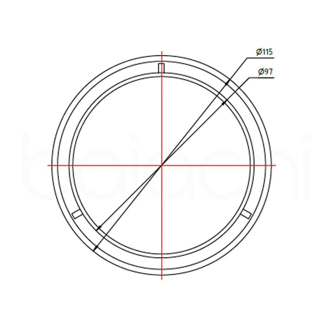 Baiachi 115mm Round Tile Insert Floor Waste Stainless Steel - Image 3