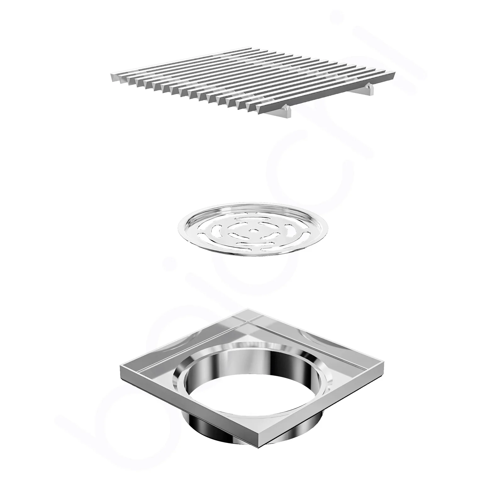 Baiachi 115mm Square Heelguard Floor Waste Brushed Gold - Image 2