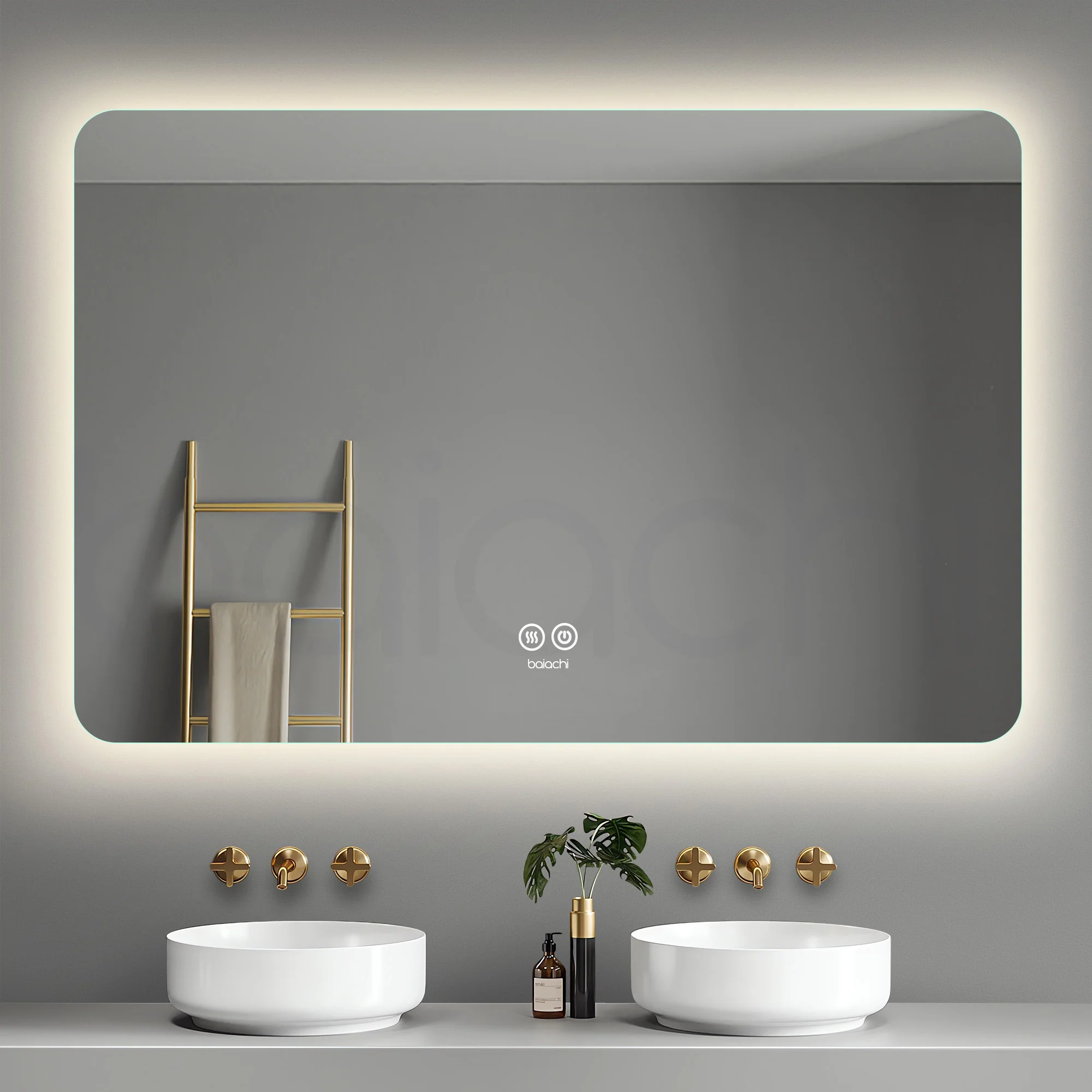 Baiachi LED Square 1200x800mm Backlit Anti-Fog Mirror - Image 2