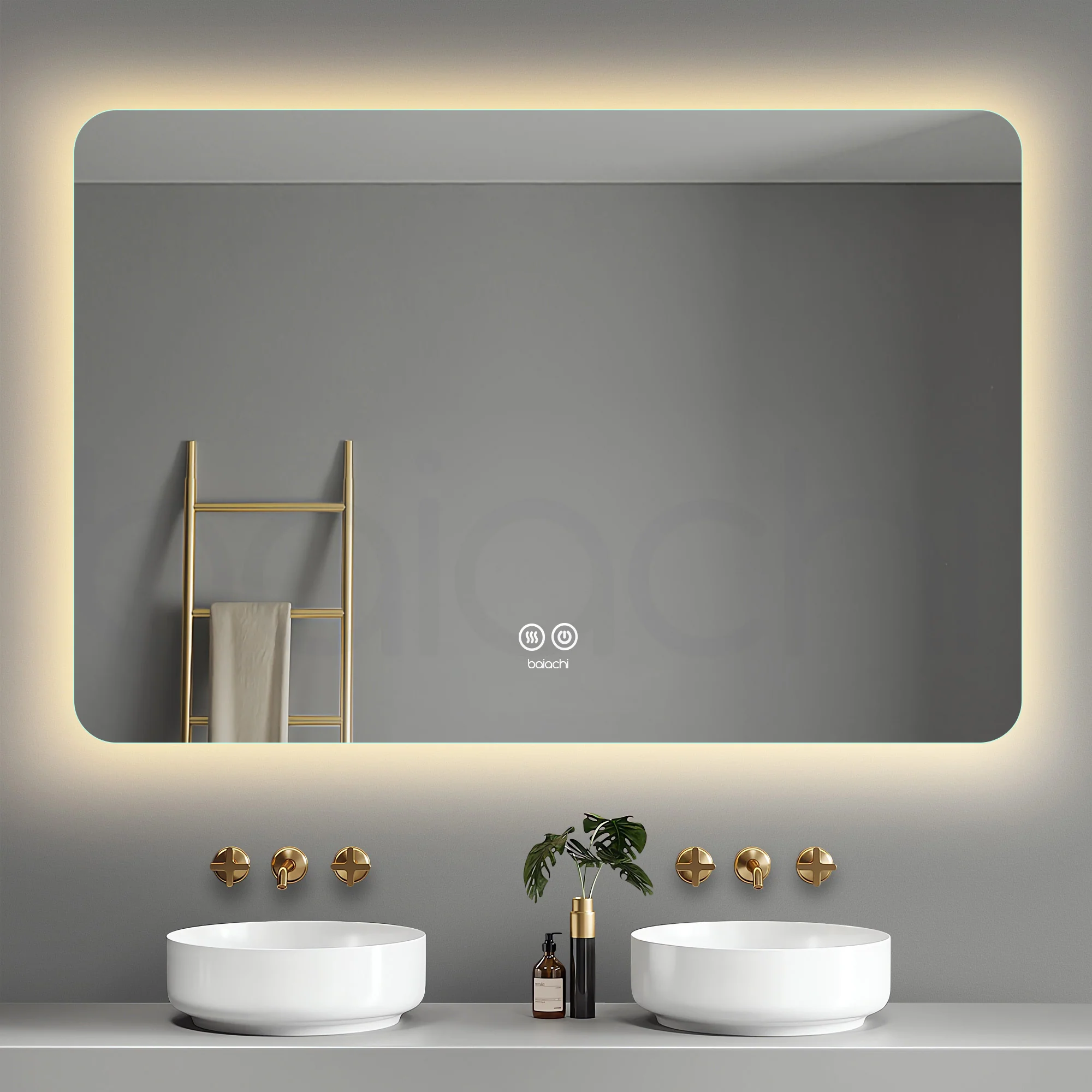 Baiachi LED Square 1200x800mm Backlit Anti-Fog Mirror - Image 3