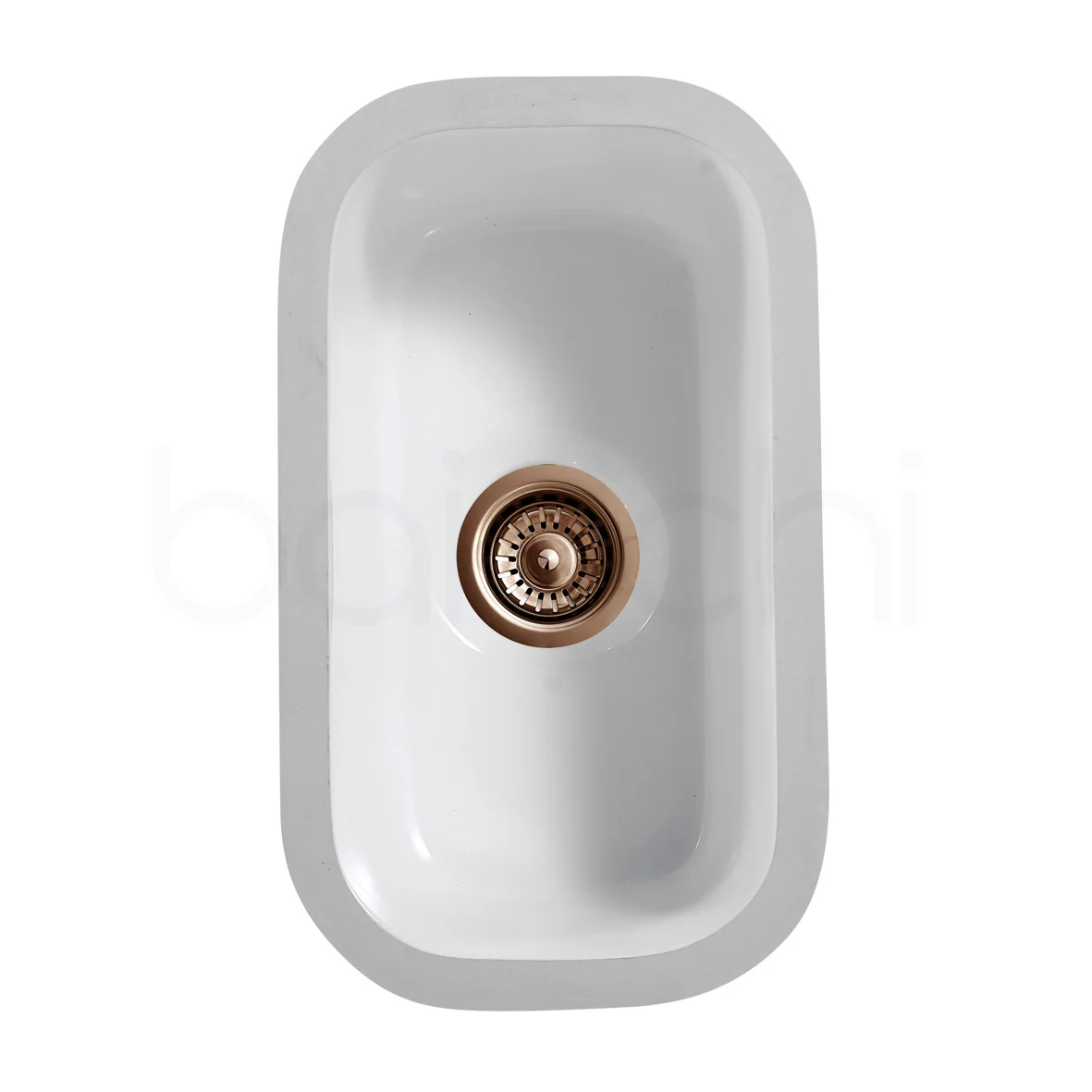 Baiachi Ceramic Kitchen and Laundry Undermount Sink Brushed Copper Waste - Image 4