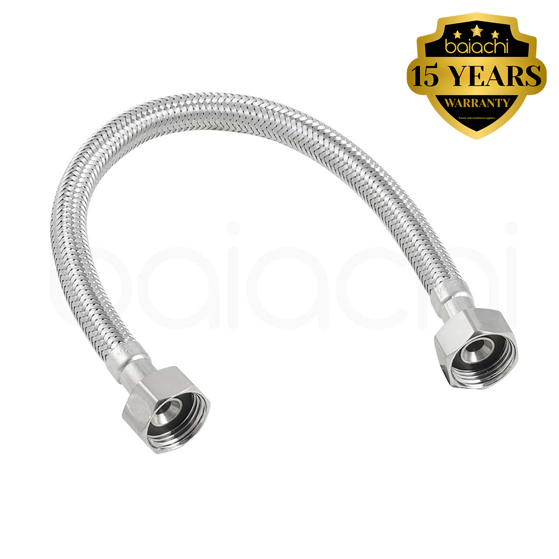 Baiachi 300mm Braided Flexible Hose Brushed Nickel