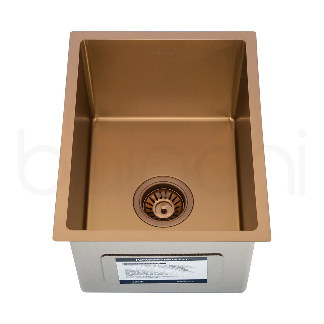 Baiachi 340X440mm Handmade Laundry Kitchen Sink Top/Under Mount Brushed Copper - Image 2