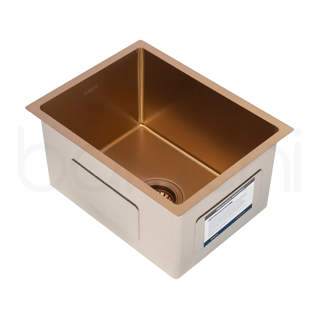 Baiachi 340X440mm Handmade Laundry Kitchen Sink Top/Under Mount Brushed Copper - Image 3