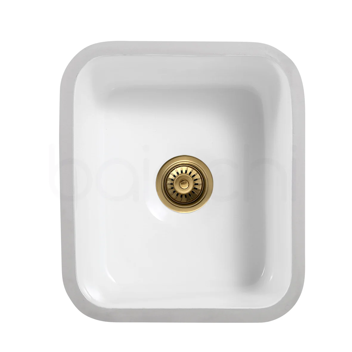 Baiachi Ceramic Kitchen and Laundry Sink Undermount Brushed Gold Waste - Image 4