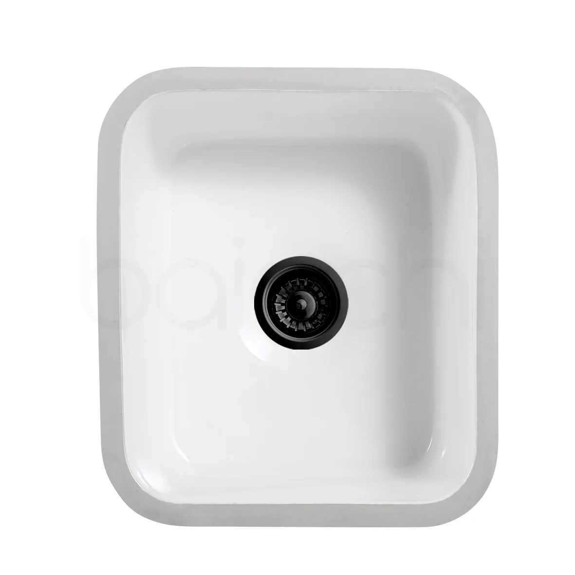 Baiachi Ceramic Kitchen and Laundry Sink Undermount Matte Black Waste - Image 2
