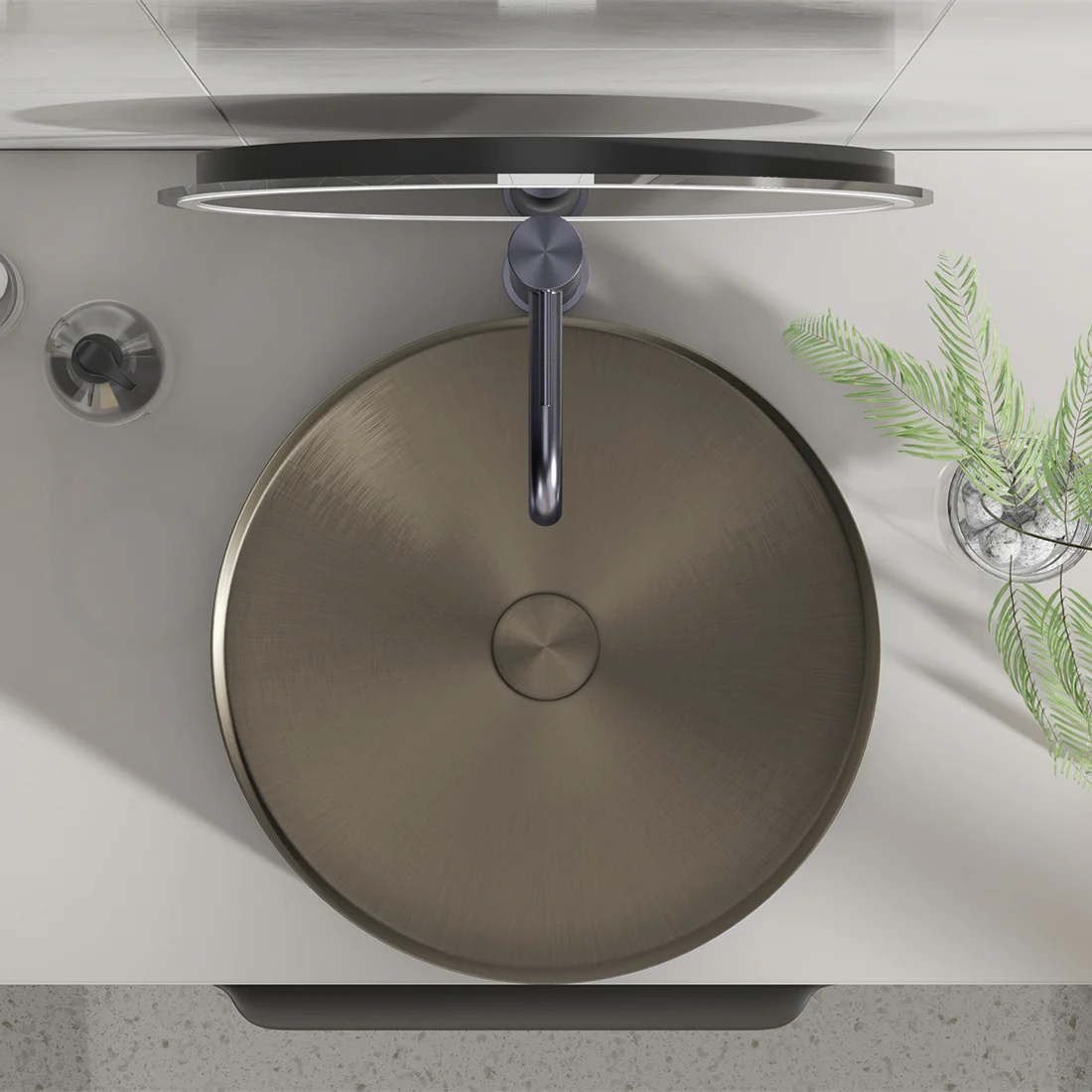 Baiachi 380mm Stainless Steel Antique Bronze Above Counter Top Basin - Image 3