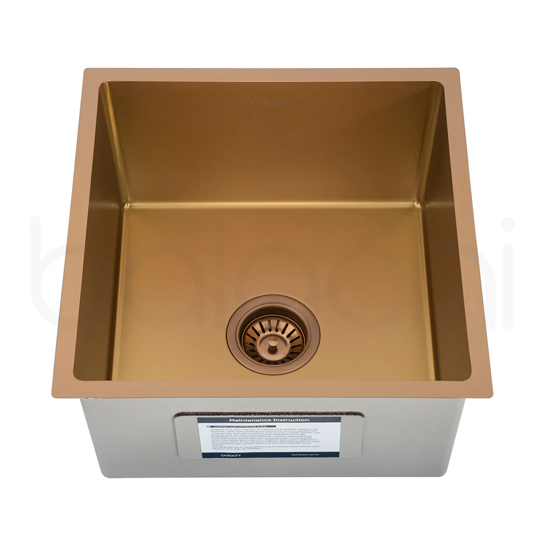 Baiachi 440X440mm Handmade Laundry Kitchen Sink Top/Under Mount Brushed Copper - Image 2