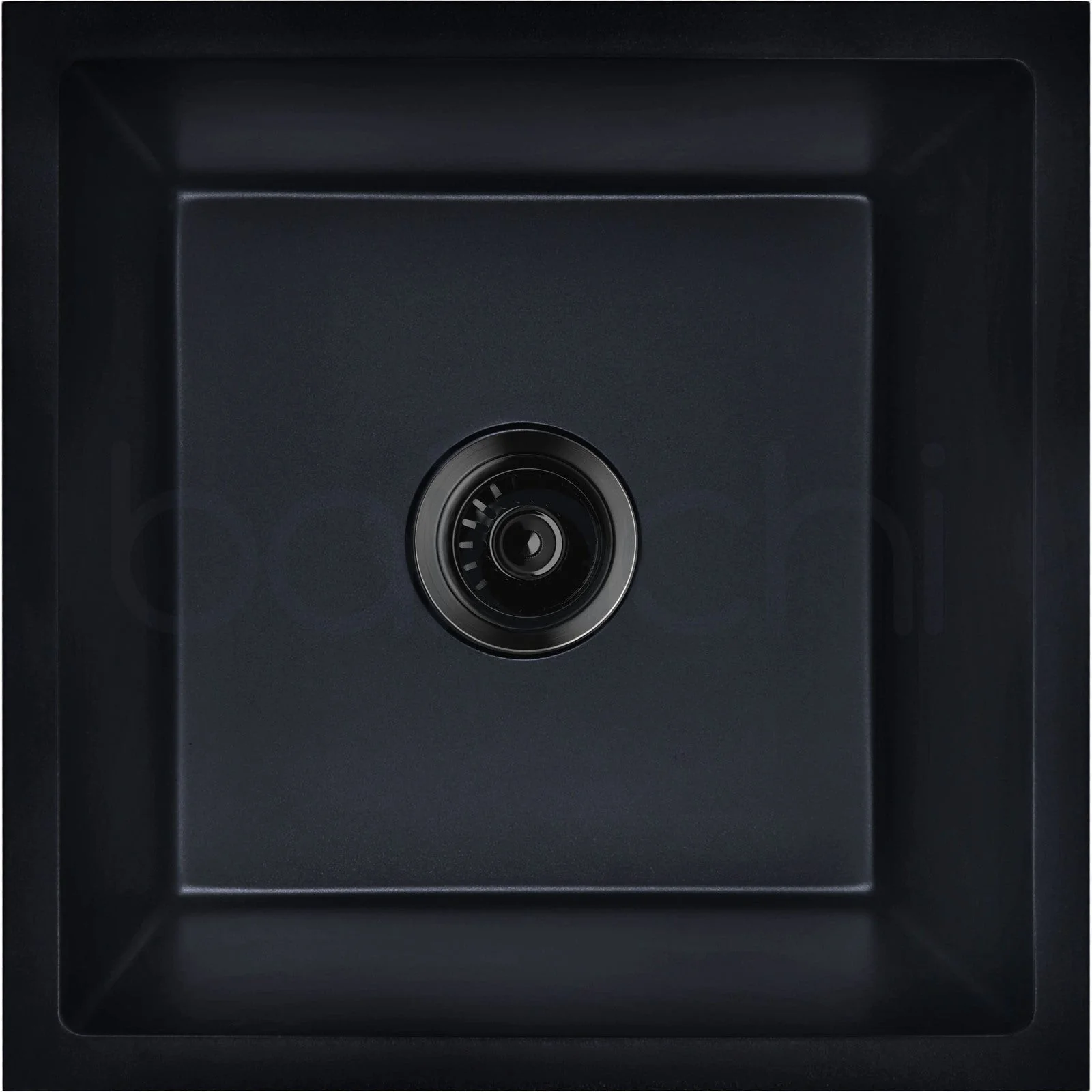Baiachi 450 x 450 Single Bowl Granite Kitchen Sink Black with Black Waste - Image 10