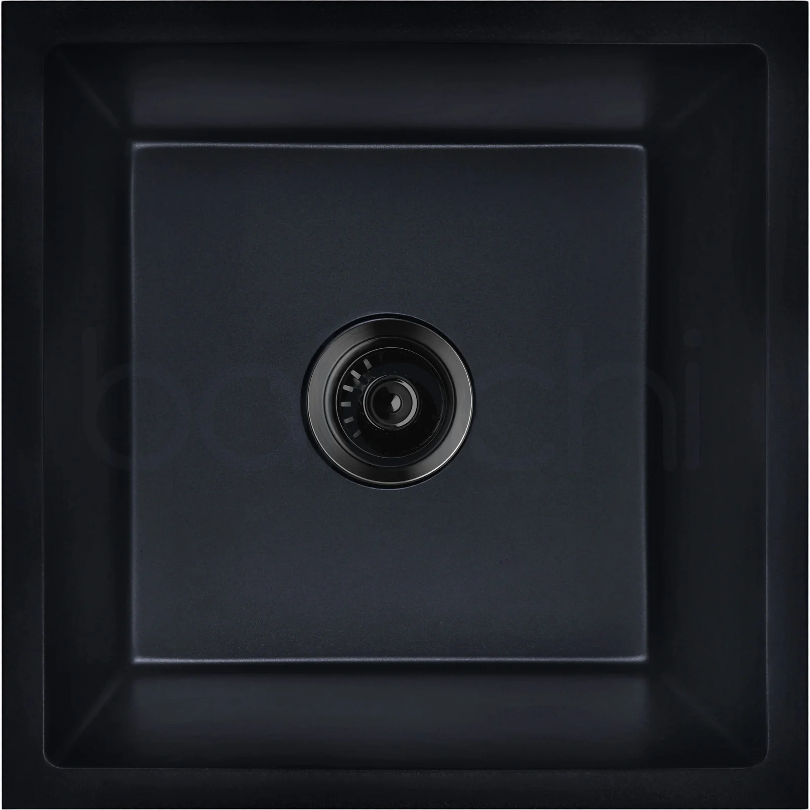 Baiachi 450 x 450 Single Bowl Granite Kitchen Sink Black with Gun metal Waste - Image 7