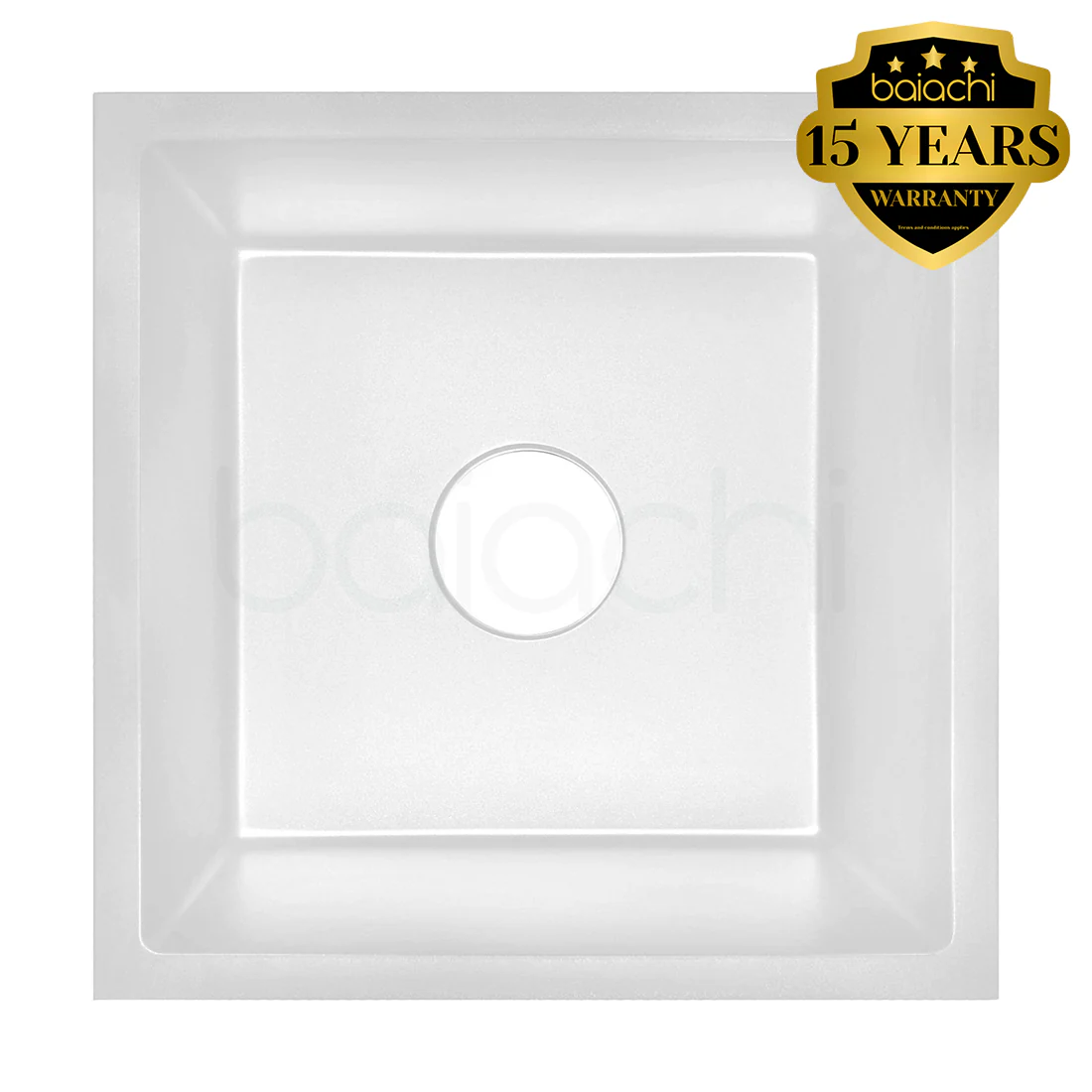 Baiachi 450 x 450 Single Bowl Granite Kitchen Sink White - Image 5