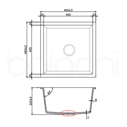 Baiachi 450 x 450 Single Bowl Granite Kitchen Sink White with Black Waste - Image 9