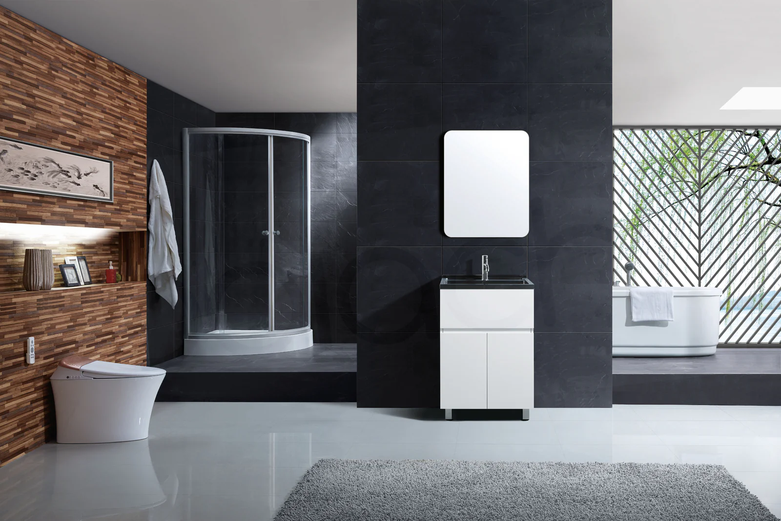 Baiachi 50L PVC Water Proof Laundry Cabinet Stainless Steel Handmade Sink 600*500*870mm - Image 6