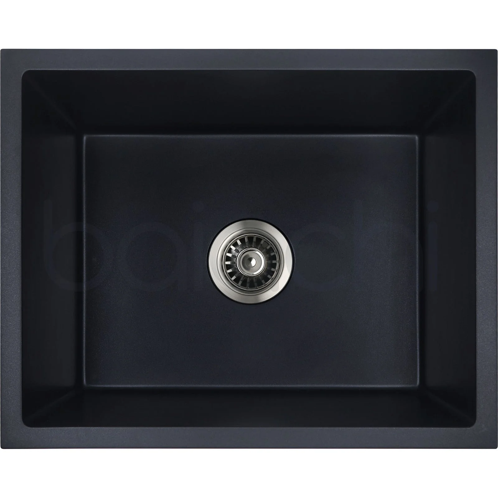 Baiachi 550 x 450 Single Bowl Granite Kitchen Sink Black with Stainless Steel Waste - Image 10