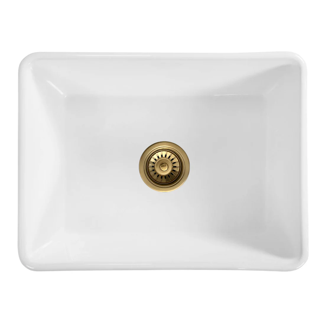 Baiachi 605X455X255mm Butler Farmhouse Fireclay Kitchen Laundry Sink Brushed Gold Waste - Image 10