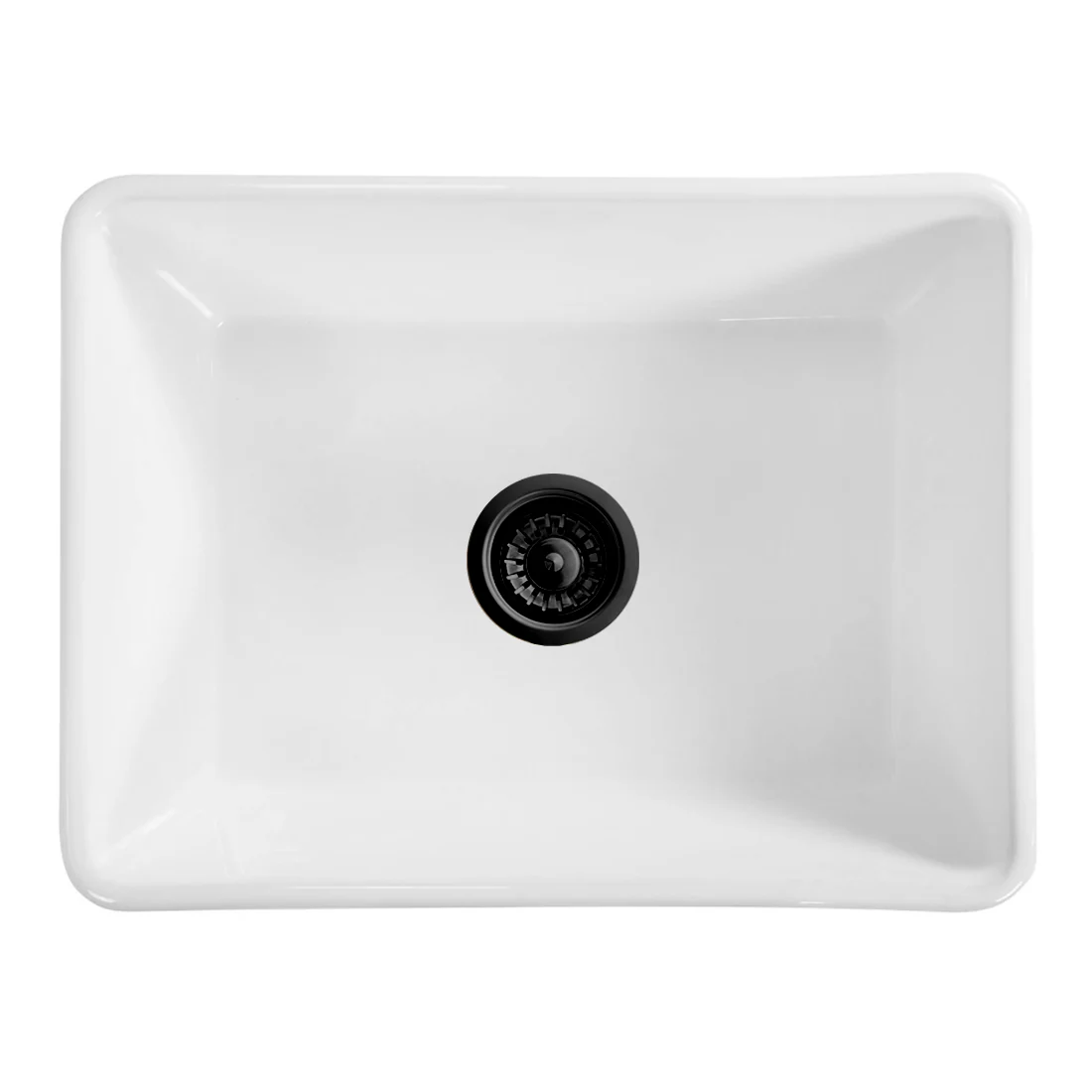 Baiachi 605X455X255mm Butler Farmhouse Fireclay Kitchen Laundry Sink Matte Black Waste - Image 10