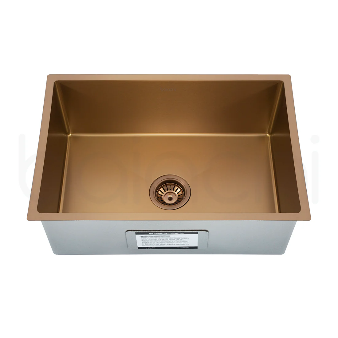 Baiachi 640X440mm Handmade Laundry Kitchen Sink Top/Under Mount Brushed Copper - Image 2