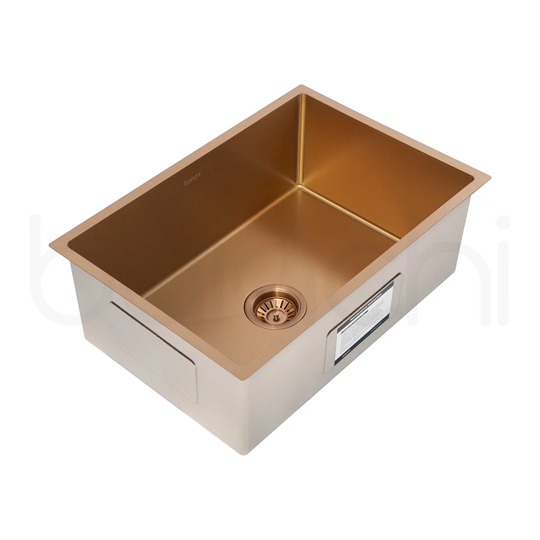 Baiachi 640X440mm Handmade Laundry Kitchen Sink Top/Under Mount Brushed Copper - Image 3